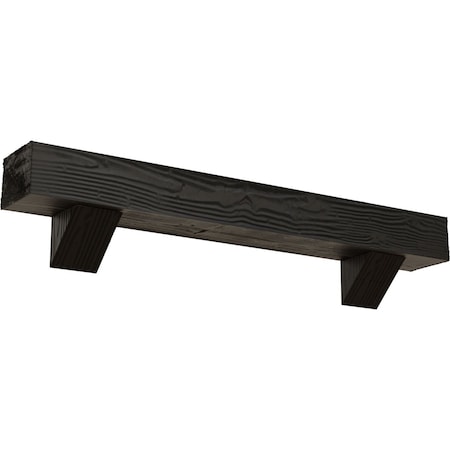 Kit W/ Breckinridge Corbels, Burnished Cedar, 6H X6Dx36W Sandblasted Faux Wood Fireplace ManteL